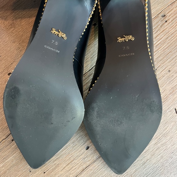 Coach Black Waverly Beadchain Pointed-Toe Pumps - Size 7.5 - Picture 3 of 5